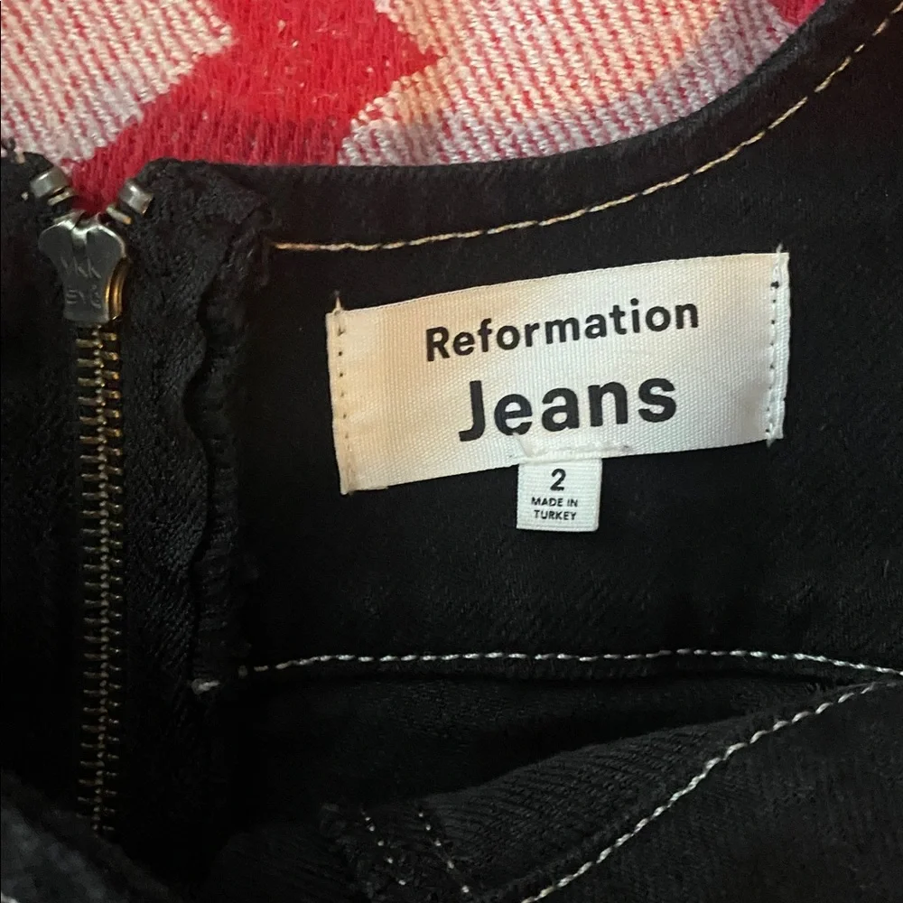 Reformation Davies bustier corset denim little black mini dress size 2 - Picture 5 of 8